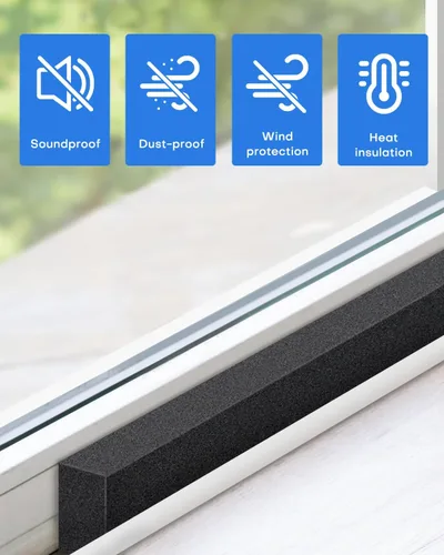 Miniatura 6 de Paquete de 2 cintas de espuma para aire acondicionado con adhesivo, 1 x 2 x 6.5 pies, kit de sellado de ventana de CA de alta resistencia, 2 PIEZAS