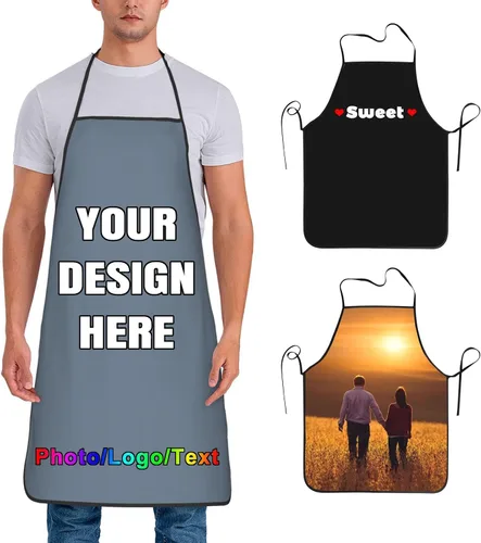 Miniatura 43 de Delantal de chef personalizado para hombres y mujeres, para cocinar, con nombre, logotipo, foto, regalos de cocina para familiares y amigos