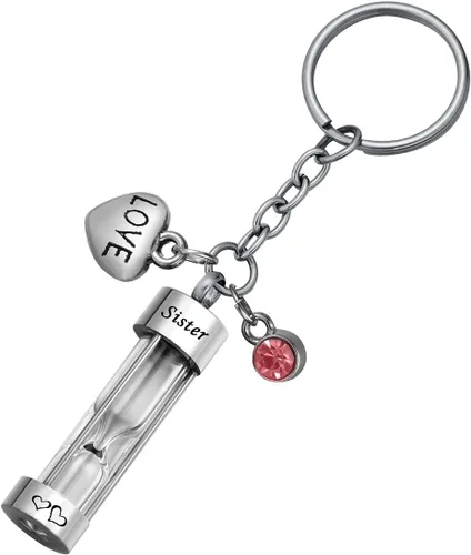 Miniatura 16 de Llavero de reloj de arena para cenizas, colgante de urna conmemorativa, recuerdo de cremación, joyería para tía, Aunt