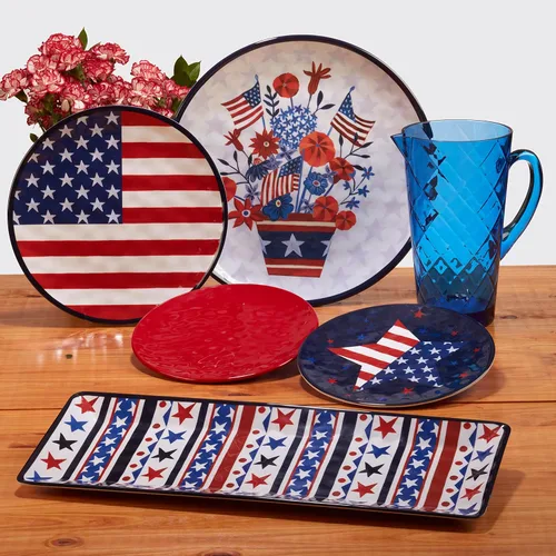 Miniatura 3 de Certified International Stars & Stripes - Plato de melamina de 11 pulgadas, juego de 6