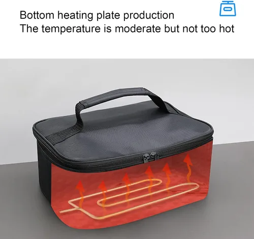 Miniatura 6 de Mini horno portátil de calefacción eléctrica para coche, calentador de alimentos portátil de 12 V, calentador eléctrico de calentamiento rápido