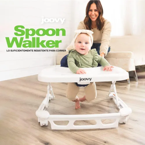 Miniatura 2 de Andadera Joovy Spoon con centro de actividades para bebé con tres alturas ajustables, bandeja extra grande y capacidad de peso de 13.6 kg - Carbón