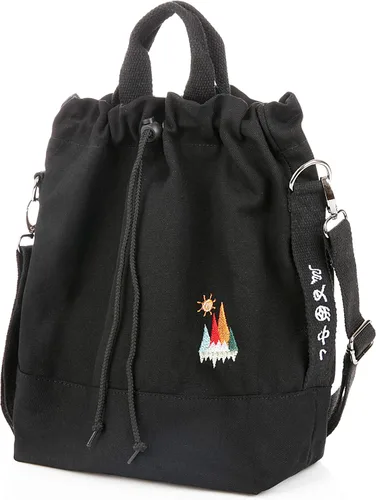 Miniatura 2 de Bolso bandolero de lona para mujer, estilo informal, con bordado de sol
