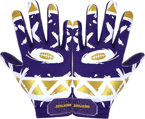 Miniatura 15 de AIGEVTURE Guantes de fútbol para jóvenes, guantes receptores para niños, guantes de fútbol adhesivos para niños y niñas