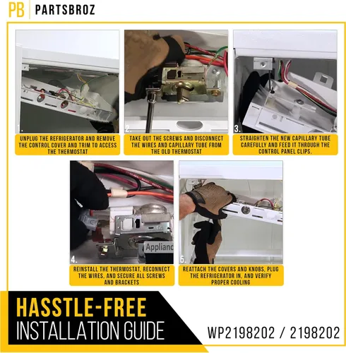 Miniatura 6 de PartsBroz WP2198202 2198202 Control de termostato para Whirlpool Kenmore Roper Estate Refrigerador Parte PS11739232 1110552 1115242 AP6006166