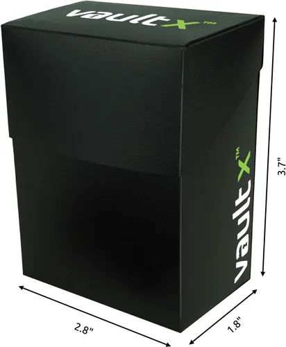 Miniatura 5 de Vault X Pequeña caja de cubierta estándar con 100 fundas negras, se adapta a más de 60 tarjetas coleccionables con funda (negro)