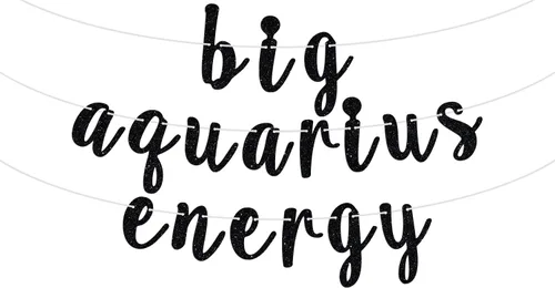 Big Aquarius - Cartel de energía de Acuario, letrero de feliz cumpleaños con temática del zodiaco de 12 constelaciones, suministros de decoración de