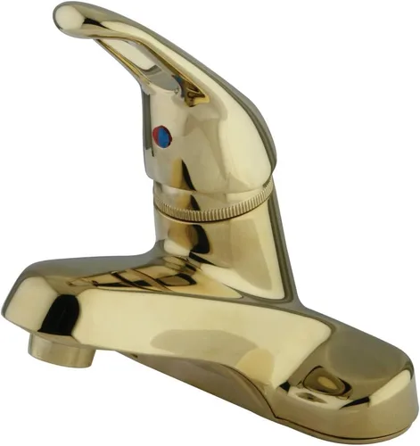 Miniatura 3 de Kingston Brass KB511LP Wyndham - Grifo de lavabo con mango de bucle de metal único de 4 pulgadas sin emergente, cromo pulido