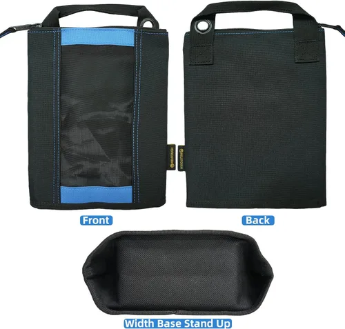 Miniatura 4 de MELOTOUGH Bolsa de herramientas de lona con cremallera – Bolsa de cierre de malla resistente, ojales para colgar (azul 2 unidades)