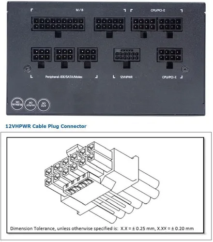 Miniatura 6 de Adaptador modular de alimentación 12VHPWR ATX3.0 PCI-E 5.0 a cuatro ATX 8P en ángulo hacia abajo de 90 grados para tarjeta gráfica 4080 5090TI 16Pin