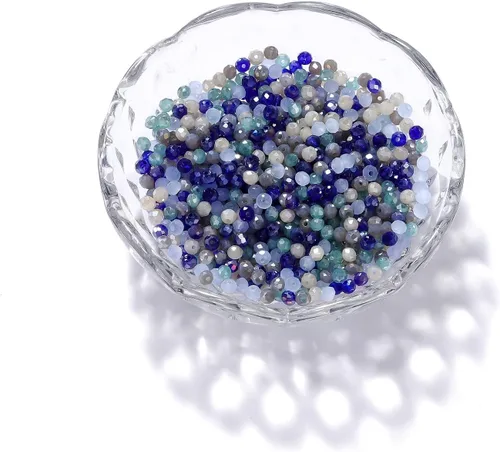 Miniatura 2 de Cuentas de cristal para la fabricación de joyas, 1000 cuentas de cristal Rondelle facetadas de 0.157 pulgadas (0.157 in) de color mixto Austria