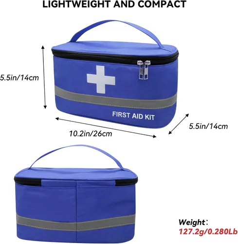 Miniatura 2 de Faylapa Bolsa vacía de primeros auxilios, 10.2 x 5.5 x 5.5 pulgadas, bolsa portátil de almacenamiento médico de primeros auxilios para exteriores