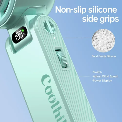 Miniatura 8 de Ventilador portátil de mano con enfriador de hielo: Ventilador de mano recargable de 100 velocidades de 5500 mAh, ventiladores personales
