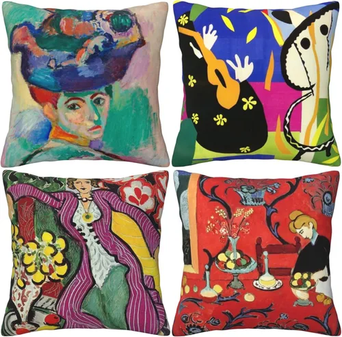 Miniatura 9 de Claude Monet - Juego de 4 fundas de almohada de pintura de 18 x 18 pulgadas, fundas de almohada cuadradas decorativas para sofá, auto