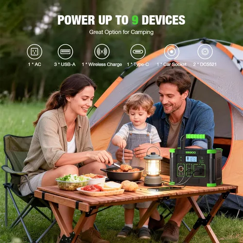 Miniatura 2 de GRECELL Estación de energía portátil de 330 W con panel solar de 100 W, estación de energía portátil de 288.6 Wh, generador solar de 330 W, salidas