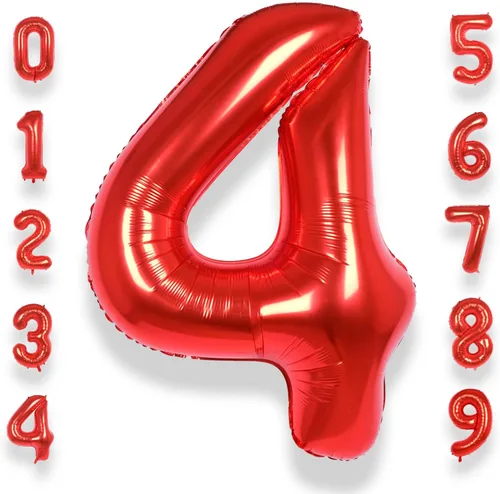 Miniatura 23 de AULE Globos de helio con letra roja S, de 40 pulgadas, grandes, gigantes, de lámina de mylar, rojos, para decoraciones de cumpleaños, aniversarios