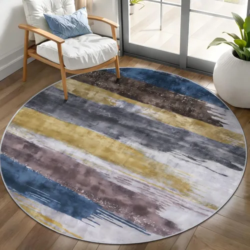 Miniatura 28 de Ciicool Alfombra de pasillo lavable de 2 x 6, alfombra moderna abstracta para pasillo, antideslizante, delgada, ligera, con estampado gris marino