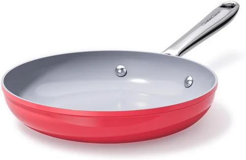 Miniatura 13 de CookinCraze Sartén antiadherente de cerámica de 8 pulgadas para todas las estufas, libre de PTFE/PFOA/PFAS, sartén no tóxica con mango que se Verde
