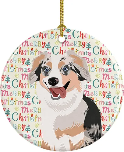 Miniatura 199 de Caroline's Treasures Bulldog Francés Azul de Navidad Adorno de Cerámica Decoraciones Colgantes para Árbol de Navidad para Hogar Navidad, Festividad