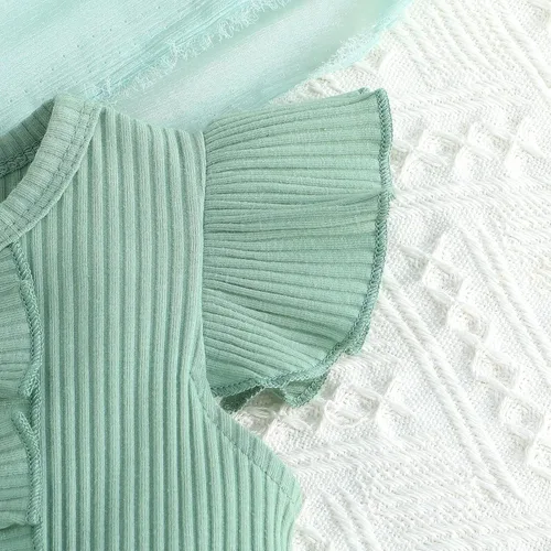 Miniatura 5 de Vestido de manga larga para bebé y niña, vestido casual de princesa floral, falda tutú acanalada para niños
