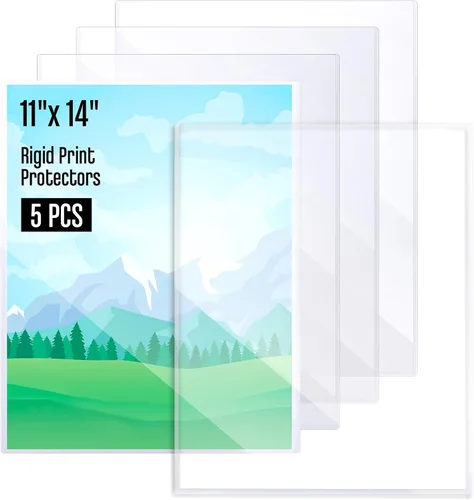 Henoyso 5 protectores rígidos de PVC de 11 x 14 pulgadas, fundas de plástico duro resistentes para impresiones, revistas, fotos y papel, cubiertas