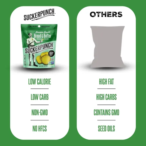 Miniatura 5 de SuckerPunch Encurtidos en una bolsa, sin gluten, kosher, sin azúcar, bajo en calorías, keto, vegano, sin OMG, listo para comer, para llevar, bolsas