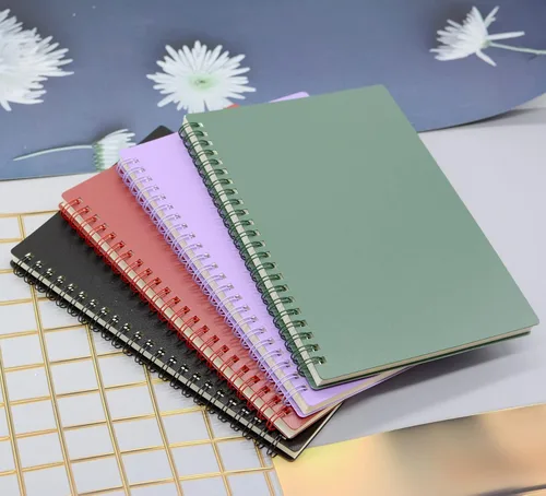 Miniatura 5 de Yansanido Cuaderno en espiral, 4 piezas A5 con tapa dura gruesa de plástico de 7 mm con líneas universitarias de 4 colores, 80 hojas - 160 páginas