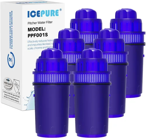 ICEPURE Filtro de agua para jarra, compatible con todos los sistemas de filtración PUR® para jarras y dispensadores, repuesto para PUR CRF950Z,