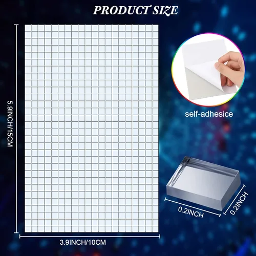 Miniatura 2 de Azulejos de mosaico autoadhesivos para proyectos de manualidades, 0.197 x 0.197 in (plata, 21600 piezas)