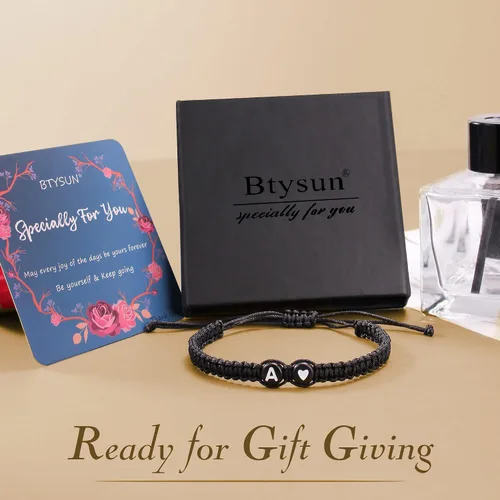 Miniatura 7 de Btysun Pulseras con iniciales para mujeres, adolescentes, niñas, mejores amigas, regalos de cumpleaños, graduación, ajustable, letras A-Z, pulseras