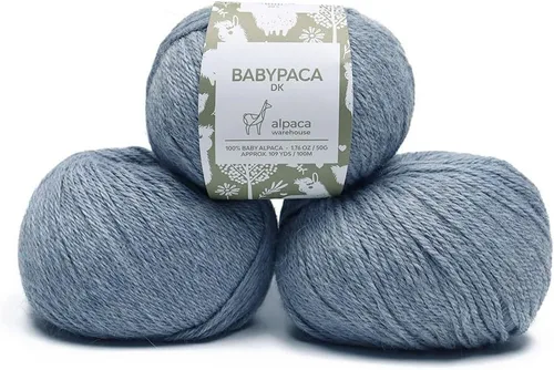 Miniatura 68 de 100% Hilo de Lana de Alpaca Bebé (Juego de 3 Madejas, 150 Gramos) Peso DK - Hecho en Perú - Celestialmente Suave y Perfecto para Tejer y Ganchillo