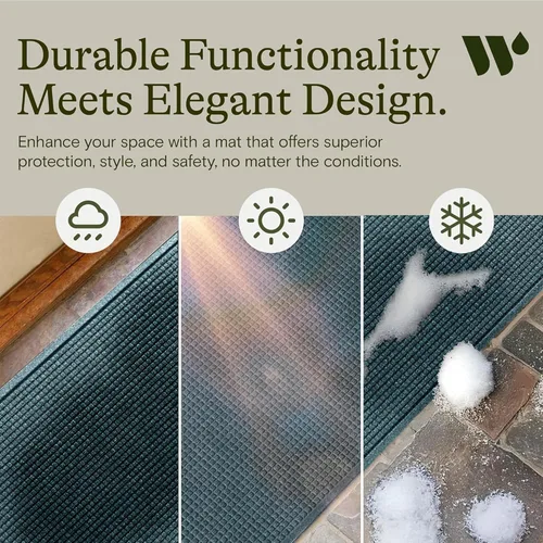 Miniatura 6 de WaterHog Squares - Tapete absorbente para puerta delantera, para interiores y exteriores, con parte trasera de goma antideslizante, atrapador