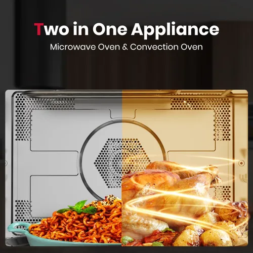 Miniatura 3 de Gasland Horno microondas integrado de 24 pulgadas, combinación de microondas y horno de convección, 1000 W, 11 niveles, sensor de cocina, control