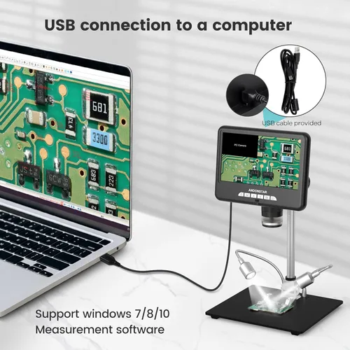 Miniatura 5 de Andonstar Microscopio digital HDMI AD207S-Pro, microscopio de soldadura, microscopio de moneda para monedas de error, kit de microscopio electrónico