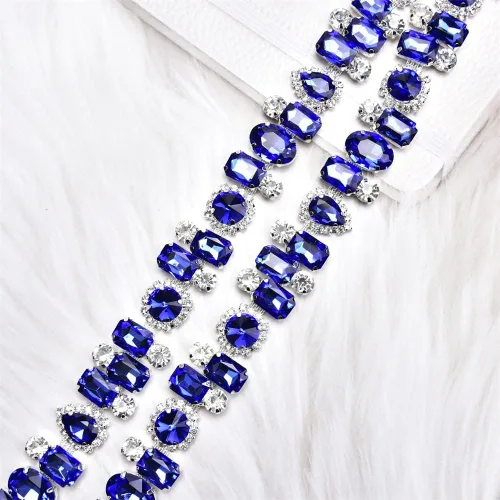 Miniatura 3 de Cadena de garra de diamantes de imitación de flor de 1 yarda Soldadura Código de cristal de diamante Recorte DIY Collar Cinta Ropa Accesorios