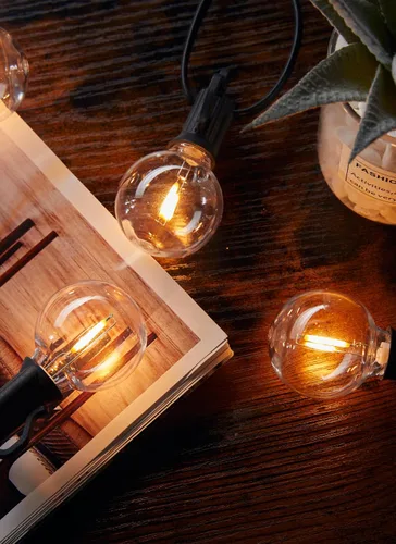 Miniatura 5 de Brightown Bombillas LED de repuesto G40, bombilla de plástico de globo inastillable de 1 W para base de tornillo de candelabro E12 o C7, bombillas