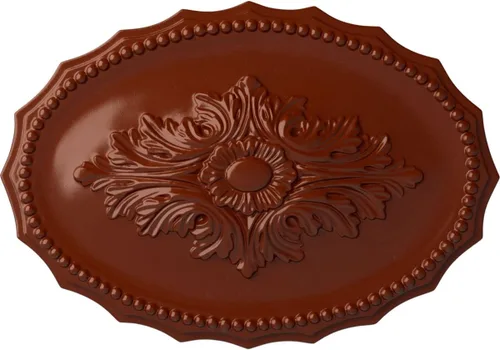 Miniatura 71 de Ekena Millwork CM16OX Medallón de techo Oxford, 16 7/8" W x 11 3/4" H x 1 1/2" P, imprimado en fábrica Imprimación de fábrica.
