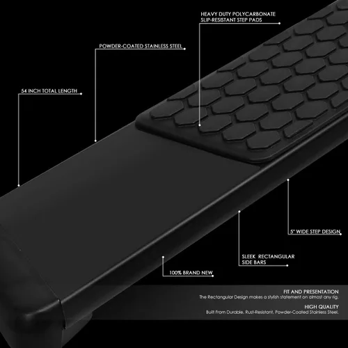 Miniatura 2 de DNA Motoring - Estribos de 5.5 pulgadas compatibles con Silverado/Sierra 2500HD 3500HD de 2007-2019 de cabina estándar, barras de paso