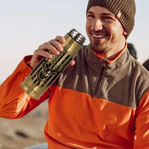 Miniatura 7 de Regalos de caza para hombres – Divertido vaso de 17 onzas con tapa, diseño de I'd Rather Be Hunting (I'd Rather Be Hunting Design), regalo único