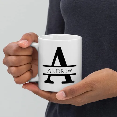 Miniatura 6 de Taza de café personalizada con monograma, letra inicial A personalizada para mujeres, hombres, niñas, niños, papás, mamás amigos, taza de café
