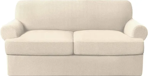 Miniatura 32 de Fundas elásticas para sofá de gama alta con fundas de cojín de asiento en T separadas, fundas de sofá jacquard de elastano, protector de muebles