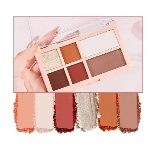 Miniatura 17 de Paleta de sombras de ojos de acabado múltiple, paleta de brillo metálico mate con polvo sedoso y suave, destello fino y duocromático, sombras 2#