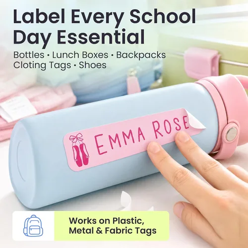 Miniatura 7 de Suministros escolares etiquetas de nombre personalizadas, etiquetas adhesivas de nombre personalizadas lavables para niñas, etiquetas adhesivas