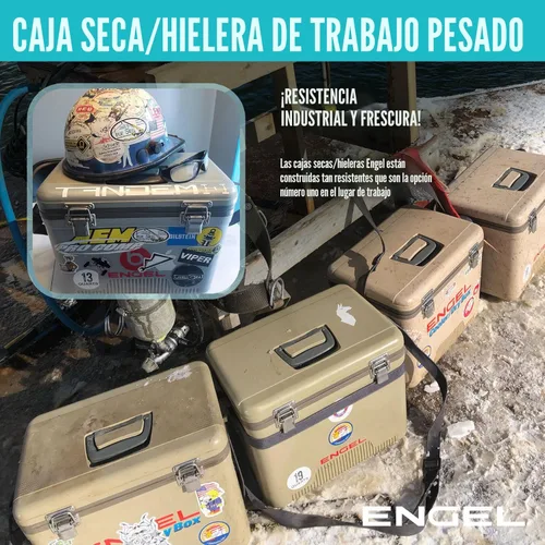Miniatura 5 de Engel Hielera Drybox de 19 cuartos de galón, a prueba de fugas, hermética, y lonchera pequeña de carcasa dura para hombres y mujeres Negro