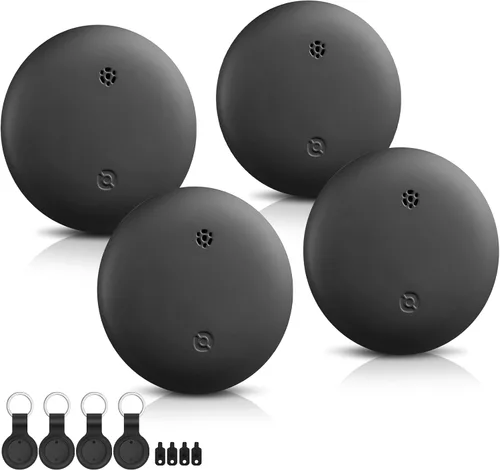 Paquete de 4 etiquetas de rastreador de aire, funciona con Apple Find My (solo iOS), rastreador Bluetooth, buscador de llaves, localizador de iOS-4