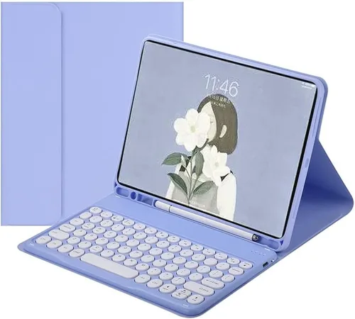Miniatura 16 de Funda de teclado para iPad Air de 13 pulgadas (M4-2026, M3-2025, M2-2024)/Pro de 12.9 pulgadas (6ª, 5ª, 4ª generación, 3ª generación), funda de Azul