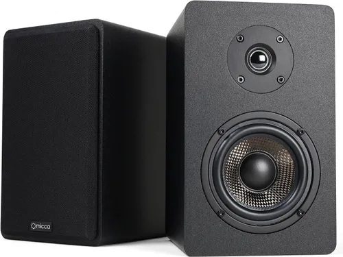 Micca MB42X Parlantes avanzados para estante para sonido envolvente de cine en casa, estéreo y monitor de campo cercano pasivo, 2 vías (negro, par)