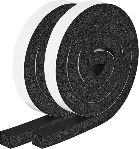 Tiras de espuma con adhesivo de 1 pulgada de ancho x 1 pulgada de grosor, burlete de neopreno de alta densidad de celda cerrada para aislamiento de