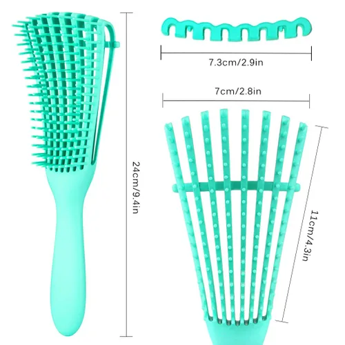 Miniatura 5 de Cepillo desenredante para cabello afroamericano/africano texturizado 3a a 4c, peine de masaje para el cuero cabelludo desenredante de nudos