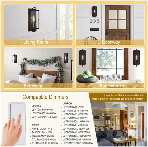 Miniatura 3 de Bombilla LED T6 esmerilada E12 regulable Edison 25W blanco suave 3000K E12 bombillas incandescentes equivalentes a T6.5 bombilla de filamento LED
